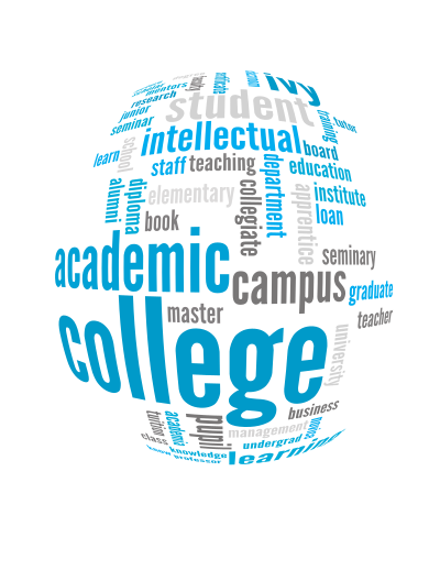 College academic campus word cloud clipart