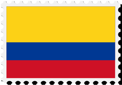 Colombia flag stamp clipart