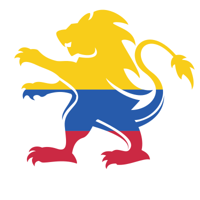 Colombian flag heraldic lion clipart
