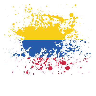 Colombian flag ink splatter clipart