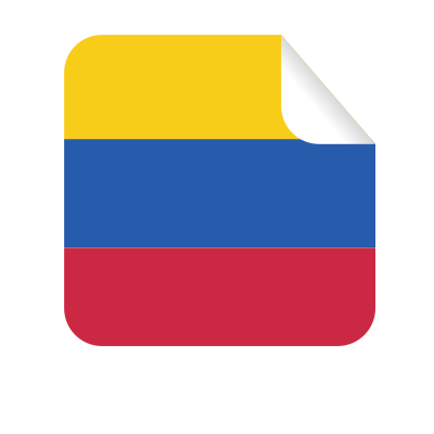 Colombian flag square sticker clipart