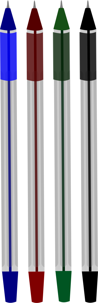 Color ballpoint pens clipart