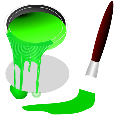 Color bucket green clipart