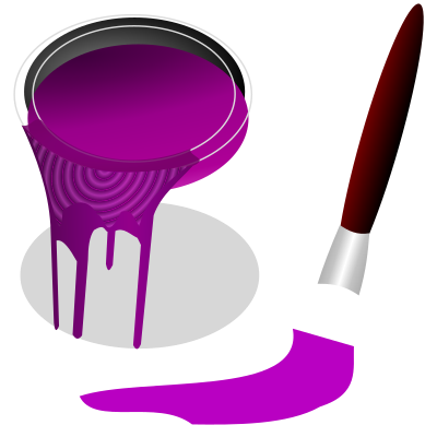 Color bucket purple clipart