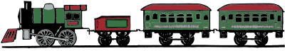 Color toy train set clipart