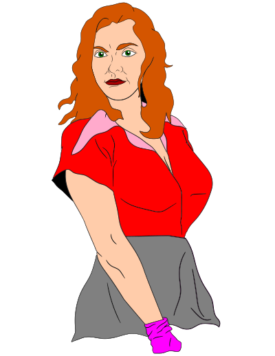 Color Vector Toon Girl clipart