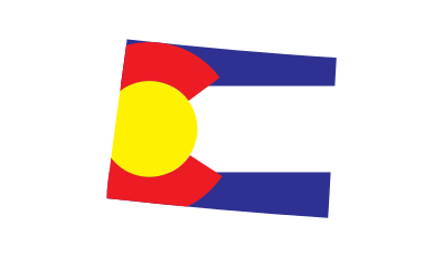 Colorado State Outline with Flag Background clipart