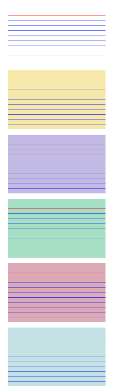 Colored and white index cards clipart