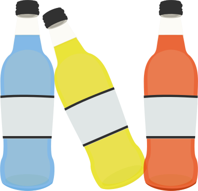 Colored bottles clipart