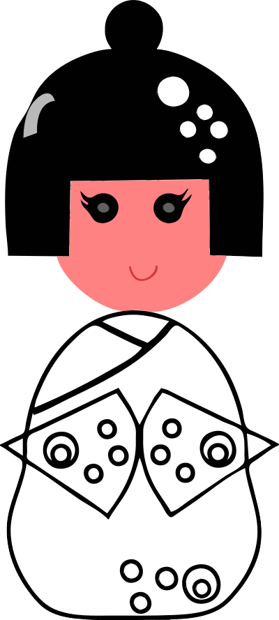 Colored china girl 2 clipart