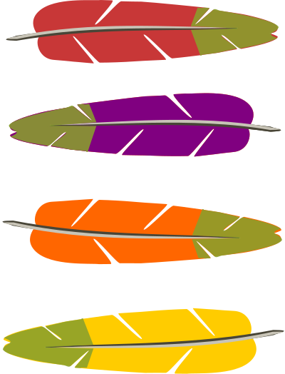 Colored feathers clipart