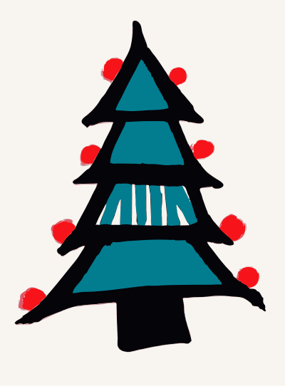 Colored in Christmas Tree clipart
