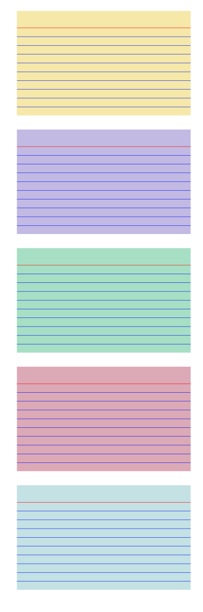 Colored index cards clipart