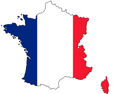 Colored Map of France clipart
