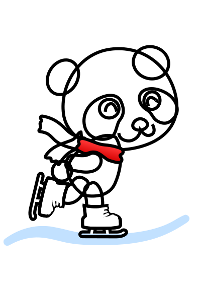 Colored: Panda Skater clipart