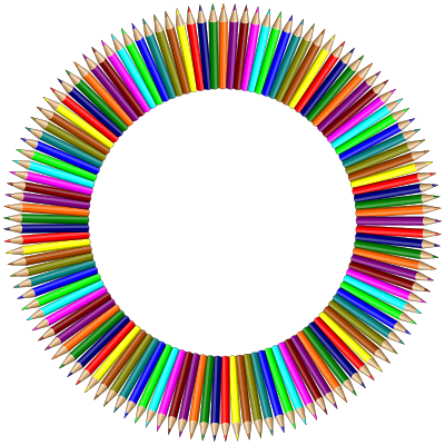 Colored Pencils Frame Mark II clipart