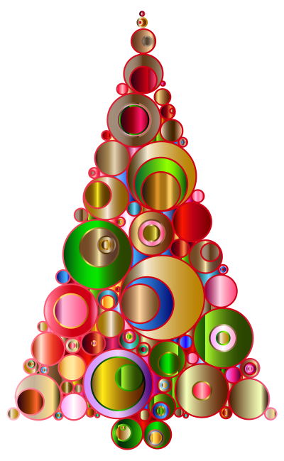 Colorful Abstract Circles Christmas Tree 2 clipart