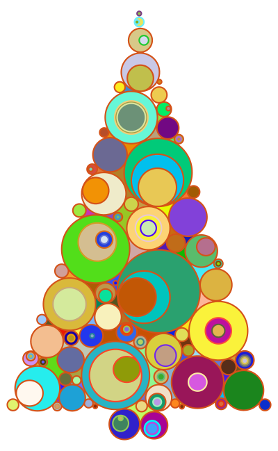 Colorful Abstract Circles Christmas Tree clipart