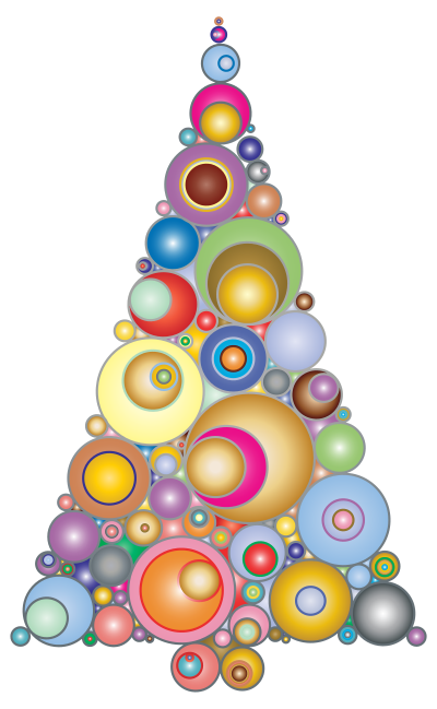 Colorful Abstract Circles Christmas Tree 3 clipart