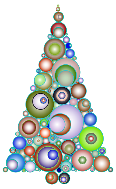 Colorful Abstract Circles Christmas Tree 4 clipart
