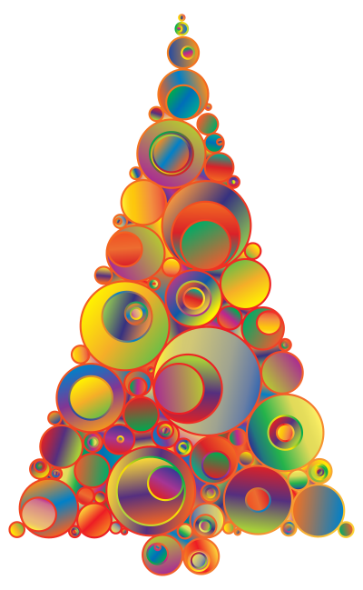 Colorful Abstract Circles Christmas Tree 5 clipart