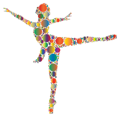 Colorful Ballet Dancer Circles 2 clipart