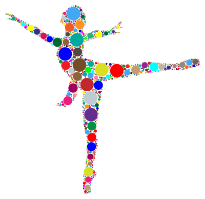 Colorful Ballet Dancer Circles clipart