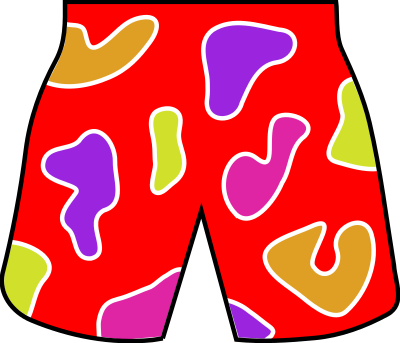 Colorful beach shorts clipart
