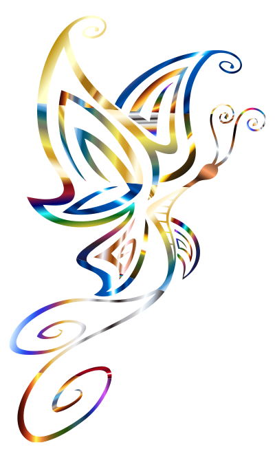 Colorful Butterfly Line Art Revivification No Background clipart