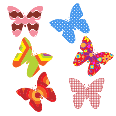 Colorful Butterfly Patterns clipart