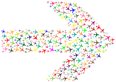 Colorful Chaotic Planes Arrow clipart