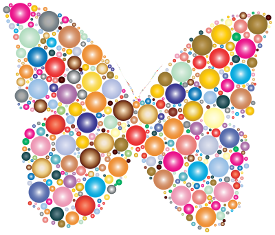 Colorful Circles Butterfly 2 clipart