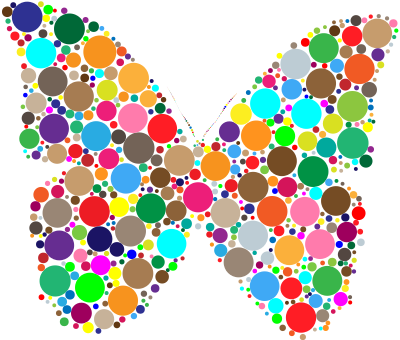 Colorful Circles Butterfly clipart