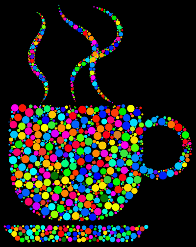 Colorful Coffee Circles 2 With Black Background clipart
