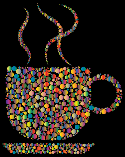 Colorful Coffee Circles 4 With Black Background clipart
