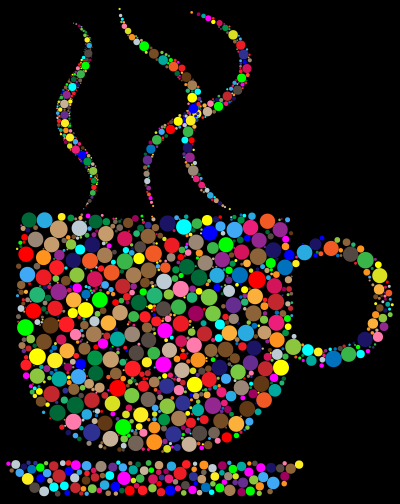 Colorful Coffee Circles With Black Background clipart