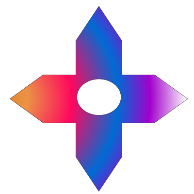 Colorful Cross Arrow Shape clipart