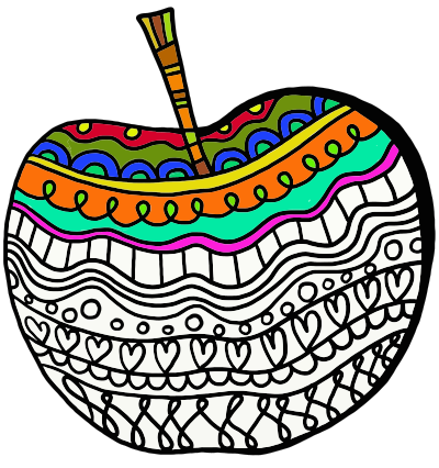 Colorful Decorated Apple clipart