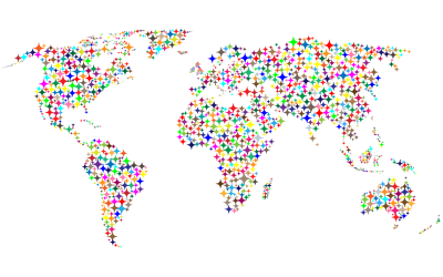 Colorful Diamonds World Map clipart