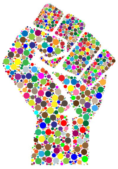 Colorful Fist Circles 2 clipart