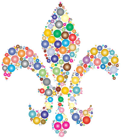 Colorful Fleur De Lis Circles clipart