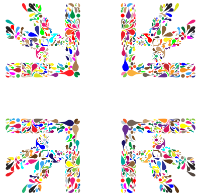 Colorful Floral Spatter 10 clipart