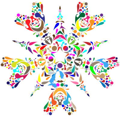 Colorful Floral Spatter 2 clipart