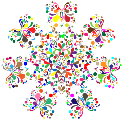 Colorful Floral Spatter clipart