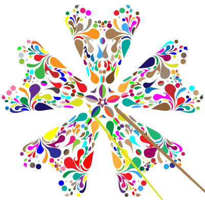 Colorful Floral Spatter 4 clipart