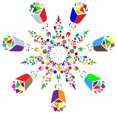 Colorful Floral Spatter 5 clipart