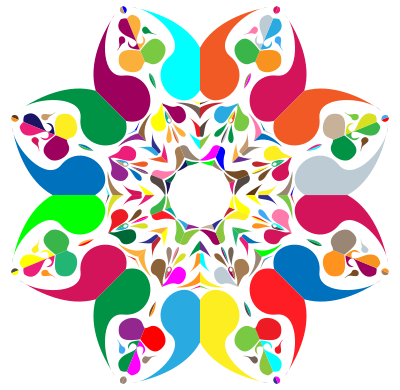 Colorful Floral Spatter 7 clipart