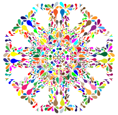 Colorful Floral Spatter 8 clipart