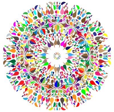 Colorful Floral Spatter 9 clipart