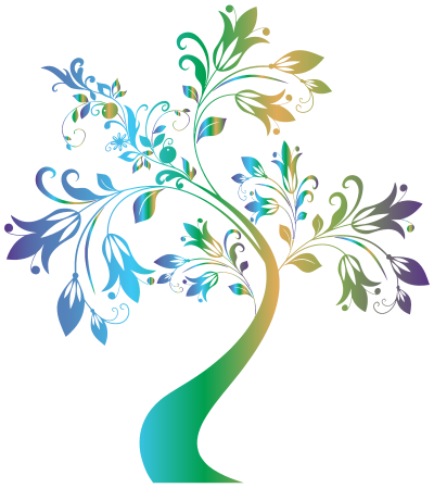 Colorful Floral Tree 2 clipart